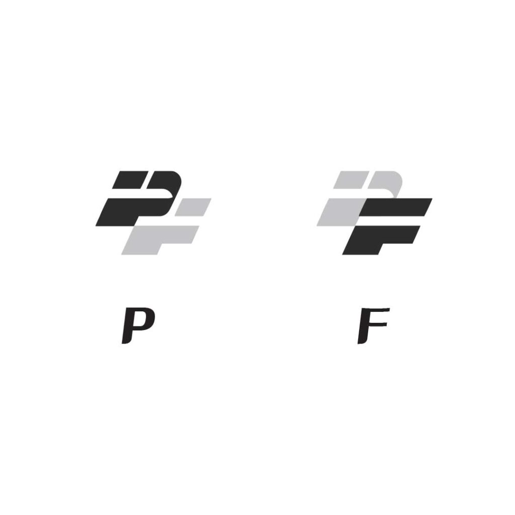 طراحی مونوگرام p , f